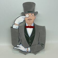 Vtg 1987 Hallmark Greeting Card Flocked Die Cut Gentleman Tux Hat Gloves Monocle picture