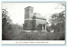 c1910's Gen. Lew Wallace's Library Crawfordville Indiana IN Antique Postcard picture