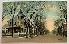 1917 NY Postcard Mechanicville New York Broadway & Residence of EH Strange home picture