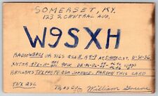 Handmade QSL Card on US Postal Card W9SXH Somerset Kentucky 1936 Postcard picture