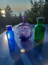 Neat Old Amethyst Pumpkinseed Flask☆1870s Purple Whiskey PICNIC Bottle picture