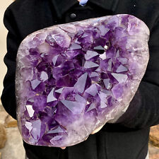 14.75LB Natural Amethyst geode quartz cluster crystal specimen Healing picture