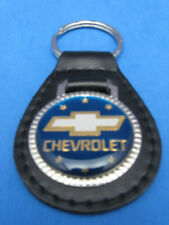 CHEVROLET BOW-TIE BLACK LEATHER KEYRING KEYFOB #265 picture