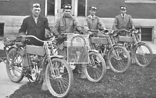Men On Vintage Motorcycles Kewaunee Wisconsin WI Reprint Postcard picture
