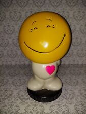 Vintage 1971 Big Smile Play Pal Plastics Coin Bank With Pink Heart picture