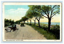 1939 Two Cars in Boulevard Drive Duluth Minnesota MN Vintage Postcard picture
