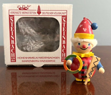 STEINBACH Germany CLOWN JESTER Wood Christmas Tree Ornament With TAG & BOX picture