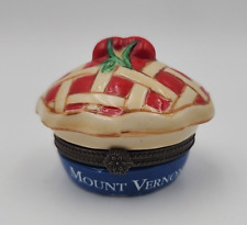 Mini Cherry Pie Mount Vernon Porcelain Hinged Trinket Box picture