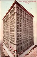 C.1910s Chicago IL 1st National Bank BLDG Motor Cars Illinois Postcard A128 picture