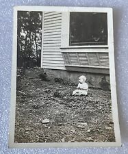Baby Infant Toddler sitting house Vintage Old Photo Black White picture