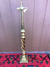 Vintage Triple Helix Barley Twist Solid Brass Floor Lamp - Shade Not Included picture