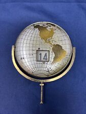 Vintage MCM Desk Globe Perpetual Calendar Flip Turn Daily picture
