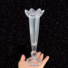 Vintage Mikasa Morning Glory Clear Crystal Glass Vase Glass Flower Shaped 9