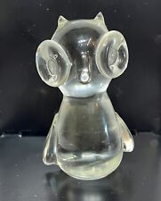 Vintage Himark Glass Owl Paperweight Large Eyes Art Glass Collectible Boho picture