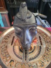 Vintage Egyptian Akhenaten Mask Sculpture Solid Resin picture
