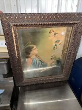 GLORIOUS RARE LARGE ANTIQUE NUNS CONVENT FRAMED ST. CECILIA 26 1/2”x 22 1/2” picture