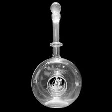 Vintage 1990s Sailboat Tequila Bottle Decanter Art Glass - Clear Frosted Stopper picture