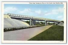 1944 Over Pass Bridge On Way To Fort Crook From Omaha Nebraska NE Postcard picture