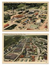 LOT OF 2 Oak Ridge Tennessee aerial view WWII Era linen postcards picture