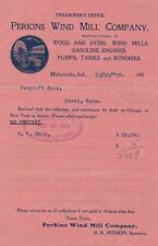 U.S. Perkins Wind Mill Company, 1903 Logo Mishawaka, Ind. Paid Invoice Ref 43711 picture