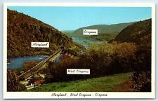 Postcard Where Three States Meet - Maryland, West Virginia & VA F114 picture