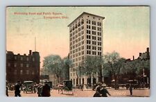 Youngstown OH-Ohio, Mahoning Bank and Public Square Vintage c1912 Postcard picture