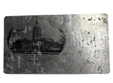 Rare State Capitol Topeka Kansas RPPC Postcard Printed on Silver Metal Aluminum picture
