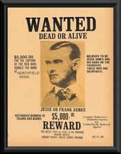 1880 JESSE JAMES PHOTO 8.5X11 WANTED POSTER JAMES GANG WILD WEST REPRINT picture