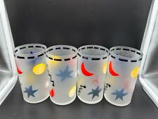 Neiman Marcus Prisma Set of 4 VTG 16oz Frosted Highball Old Fashion Glasses MCM picture