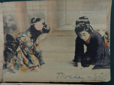 Antique Bark Paper Letter Japanese Women in Kimonos Block Print? Toronto, Canada picture