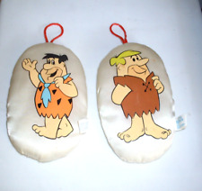 Vintage 1989 Nanco  Flintstones Plush Pillows / Ornaments?  Fred & Barney 7 Inch picture