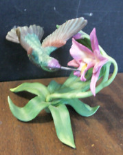 Lenox Fine Porcelain Bird Figurine Magnificent Hummingbird 1992 Purple Iris picture