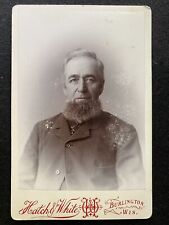 Burlington Wisconsin WI Handsome Man With Beard Antique Cabinet Photo picture