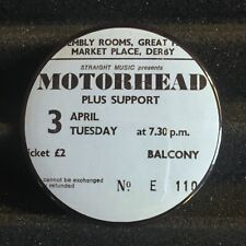MOTORHEAD Concert Ticket Stub Pin Button Badge 2.25