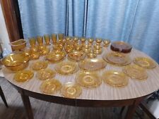  Tiara Indiana Amber Glass 49 piece beautiful Vintage Lot picture