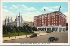 c1930s Salt Lake City, Utah Postcard TEMPLE SQUARE HOTEL Street View / Curteich picture