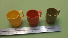 3 Vintage Tupperware Toys Harvest Colors Stackable Coffee Cups Mugs picture