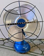 Vintage 1950's Bright Blue Westinghouse Retro Art Deco Oscillating Fan Works picture
