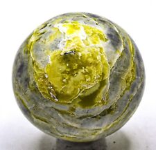 39mm Silverish Yellow Serpentine Sphere Polished Healerite Crystal Mineral India picture