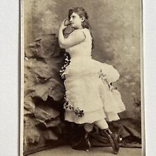 Antique Cabinet Card Photograph Beautiful Fashionable Dramatic Young Woman picture