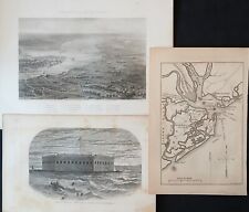 1863- 1865 Civil War Era Set Of 3 Prints Feat. Charleston,S.C. And Fort Sumter picture