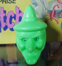 Vintage HALLOWEEN Witch Googly Eye Candy Container Cake Topper Hong Kong Rosbro picture