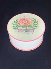 Vintage 1950s Avon Face Powder/Trinket Box with Rose, Leaves & Bow picture