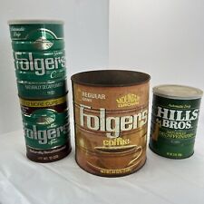 Vintage Folgers Coffee Cans - Lot of 4- Red, Green picture