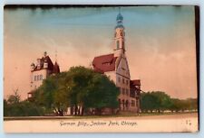 Chicago Illinois Postcard German Building Jackson Park Exterior View Trees 1910 picture