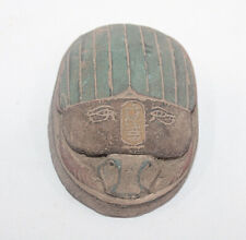 RARE ANCIENT EGYPTIAN ANTIQUE DARK HORUS EYE SCARAB Carved Stone picture