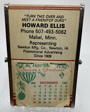 Mabel MN Minnesota HOWARD ELLIS Advertising Mirror Decorah Iowa Vintage Calendar picture