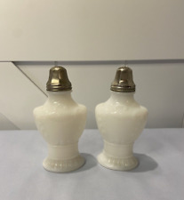 Vintage Victorian White Milk Glass Salt & Pepper Shakers 5.5 inches tall picture