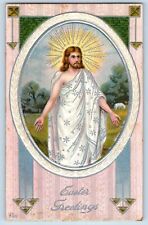 Easter Postcard Greetings Jesus Embossed c1910's Unposted Antique picture