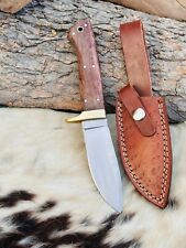Handmade Stainless Steel Hunting Knife - Brass Guard Rose Wood Handle W/Sheath picture